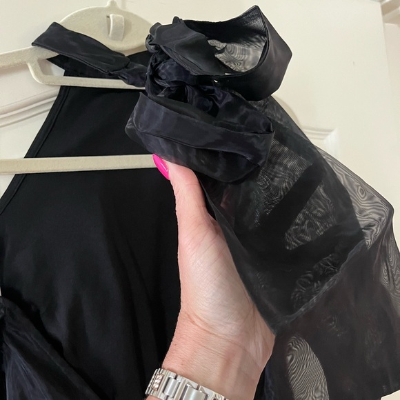 NEW! Lulu’s Stunning Black Gathered Organza Bodice with Oversized Bow - Picture 9 of 14